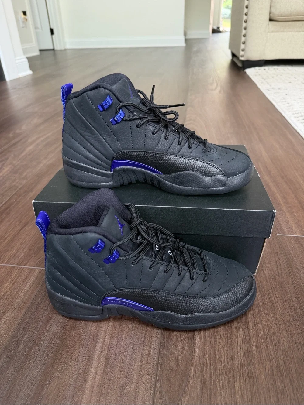 Nike Air Jordan Retro 12 Men’s Basketball Shoes - Dark Concord Black / Purple
